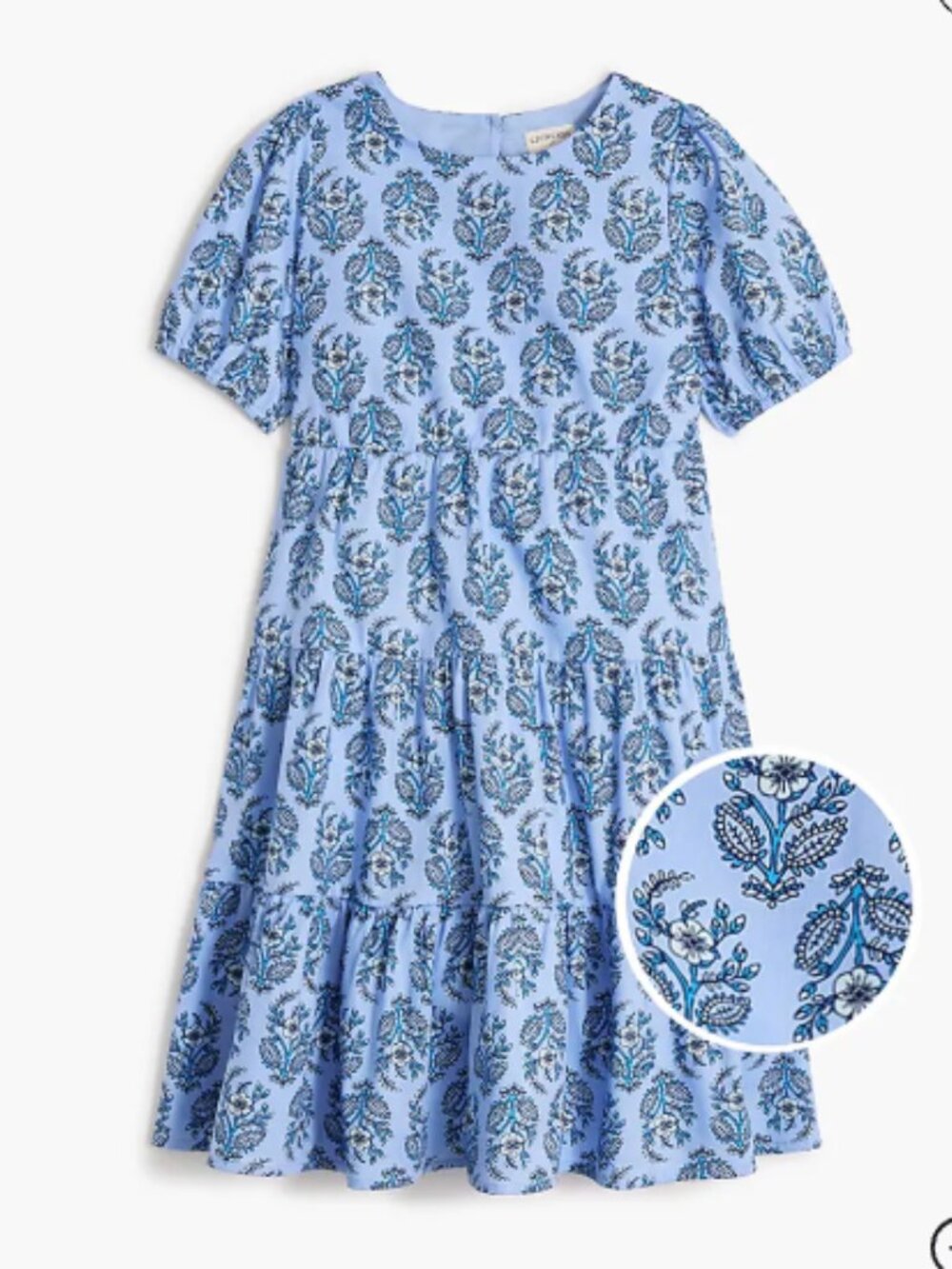 Crewcuts Girls' Blue Block-print Dress size 5